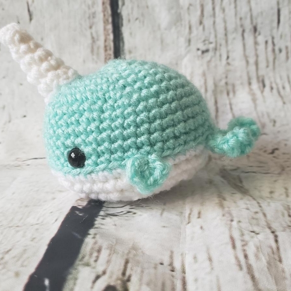 Mint Crochet Narwhal Amigurumi - Picture 2 of 11